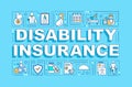 Disability insurance word concepts banner