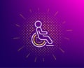 Disability line icon. Disabled person sign. Hotel service. Vector