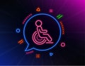 Disability line icon. Disabled person sign. Hotel service. Vector