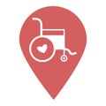 Disability location map pin pointer icon. Element of map point for mobile concept and web apps. Icon for website design and app de Royalty Free Stock Photo