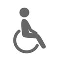 Disability man pictogram flat icon isolated on white Royalty Free Stock Photo