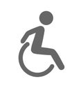 Disability man pictogram flat icon isolated on white Royalty Free Stock Photo