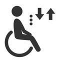 Disability man pictogram flat icon lift isolated on white Royalty Free Stock Photo