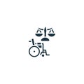 Disability rights icon. Monochrome simple sign from social causes and activism collection. Disability rights icon for
