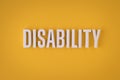 Disability sign lettering