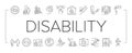 Disability Technology Collection Icons Set Vector .