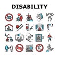 Disability Technology Collection Icons Set Vector