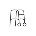 Disability walker line icon