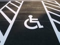 Disability wheelchair sign Priority Car park outdoor Parking lot Royalty Free Stock Photo