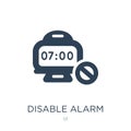 disable alarm icon in trendy design style. disable alarm icon isolated on white background. disable alarm vector icon simple and