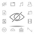 disable eye hide outline icon. Detailed set of unigrid multimedia illustrations icons. Can be used for web, logo, mobile app, UI,