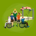 Disable Handicap Sport Games Stick Figure Pictogram Icons