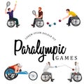 Disable Handicap Sport Paralympic Games Stick Figure Pictogram Icons