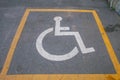 Disable parking sign on the concrete