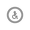 Disable person traffic signal line icon Royalty Free Stock Photo