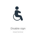 Disable sign icon vector. Trendy flat disable sign icon from airport terminal collection isolated on white background. Vector