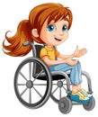 Disable woman cartoon sitting on wheelchair