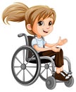 Disable woman cartoon sitting on wheelchair