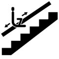 Disabled access elevator lift escalator icon. Stair lift sign. Chair stair lifts symbol. flat style Royalty Free Stock Photo