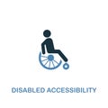 Disabled Accessibility icon in two colors. Creative design from city elements icons collection. Colored disabled accessibility Royalty Free Stock Photo