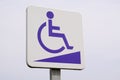 Disabled accessible entry sign post with wheelchair handicap logo pmr means people someone with reduced mobility access pictogram