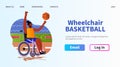 disabled african american man in wheelchair play basketball people with disabilities physical activity rehabilitation Royalty Free Stock Photo