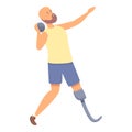 Disabled athlete icon cartoon vector. Physical sport