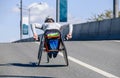 disabled athlete on racing wheelchair Royalty Free Stock Photo