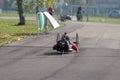 Disabled Athlete training with His Hand bike on a Track