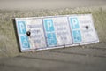 Disabled Badge Holders Only at Car Park Sign on curb Royalty Free Stock Photo