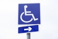 Disabled Badge Holders Only at Car Park Sign Post Royalty Free Stock Photo