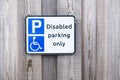 Disabled Badge Holders Only at Car Park Sign Post Royalty Free Stock Photo