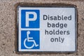 Disabled badge holders only Royalty Free Stock Photo