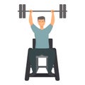 Disabled barbell sport icon cartoon vector. Physical exercise Royalty Free Stock Photo