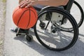 Disabled basketball player on wheelchair Royalty Free Stock Photo