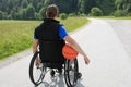 Disabled basketball player on wheelchair Royalty Free Stock Photo