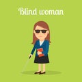 Disabled blind woman