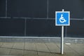 Disabled Blue Badge Holders Only at Car Park Sign Post Royalty Free Stock Photo