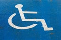 Disabled blue parking sign Royalty Free Stock Photo