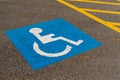 Disabled blue parking sign Royalty Free Stock Photo