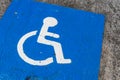 Disabled blue parking sign Royalty Free Stock Photo