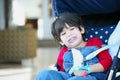 Disabled boy with cerebral palsy Royalty Free Stock Photo