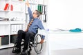 Disabled business man in wheelchair Royalty Free Stock Photo