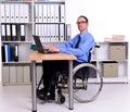 Disabled business man in wheelchair Royalty Free Stock Photo