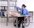 Disabled business man in wheelchair Royalty Free Stock Photo