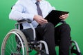 Disabled businessman with documents