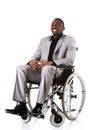 Disabled businessman sitting on wheelchair Royalty Free Stock Photo