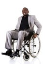 Disabled businessman sitting on wheelchair Royalty Free Stock Photo