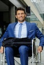 Disabled businessman in wheelchair