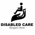 disabled care logo design template Royalty Free Stock Photo